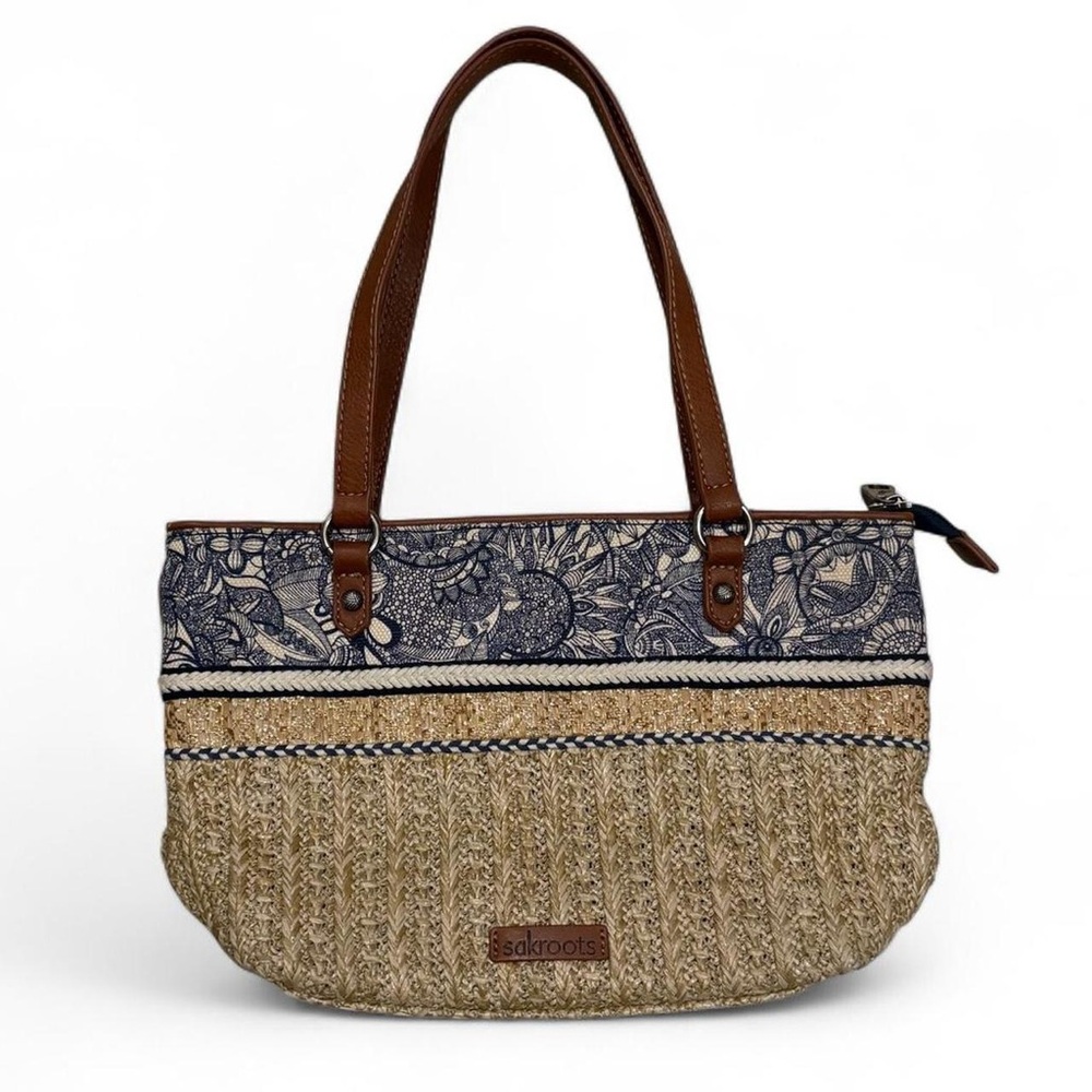 Sakroots Ellis Coastal Grandma Straw Raffia Bag